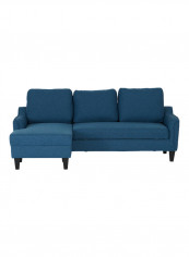 Sydney Textured Left Corner Sofa Bed Blue