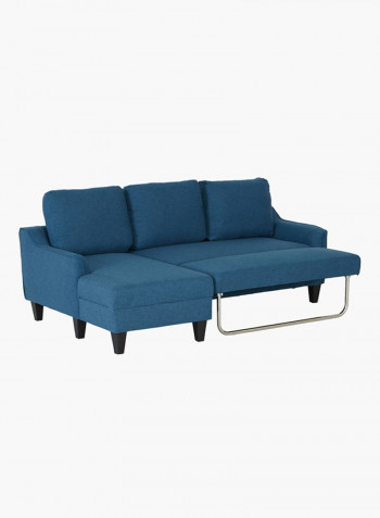 Sydney Textured Left Corner Sofa Bed Blue