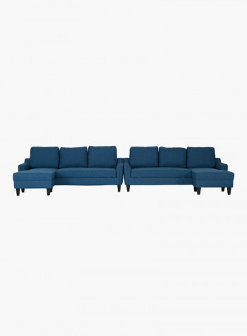 Sydney Textured Left Corner Sofa Bed Blue