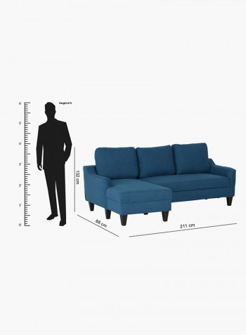 Sydney Textured Left Corner Sofa Bed Blue
