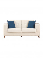 Two Seater Santiago Sofa Bed With 2 Cushions Beige/Blue