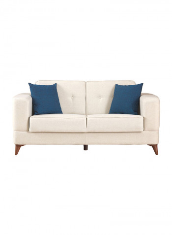 Two Seater Santiago Sofa Bed With 2 Cushions Beige/Blue
