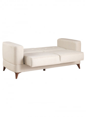 Two Seater Santiago Sofa Bed With 2 Cushions Beige/Blue