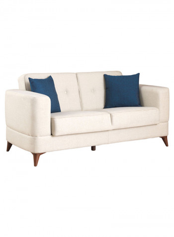 Two Seater Santiago Sofa Bed With 2 Cushions Beige/Blue