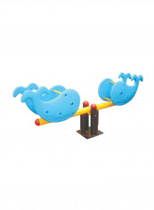 2 Kids Whale Fish Spring Rider Metal Rocking Seesaw 250x39x107centimeter
