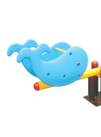 2 Kids Whale Fish Spring Rider Metal Rocking Seesaw 250x39x107centimeter