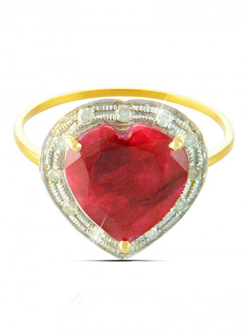 18K Gold Genuine Diamonds Ring 0.13 Carat