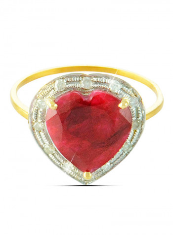 18K Gold Genuine Diamonds Ring 0.13 Carat