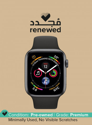 Renewed - Watch Series 4-44 mm GPS Aluminum Case With Black Sport Band Space Gray