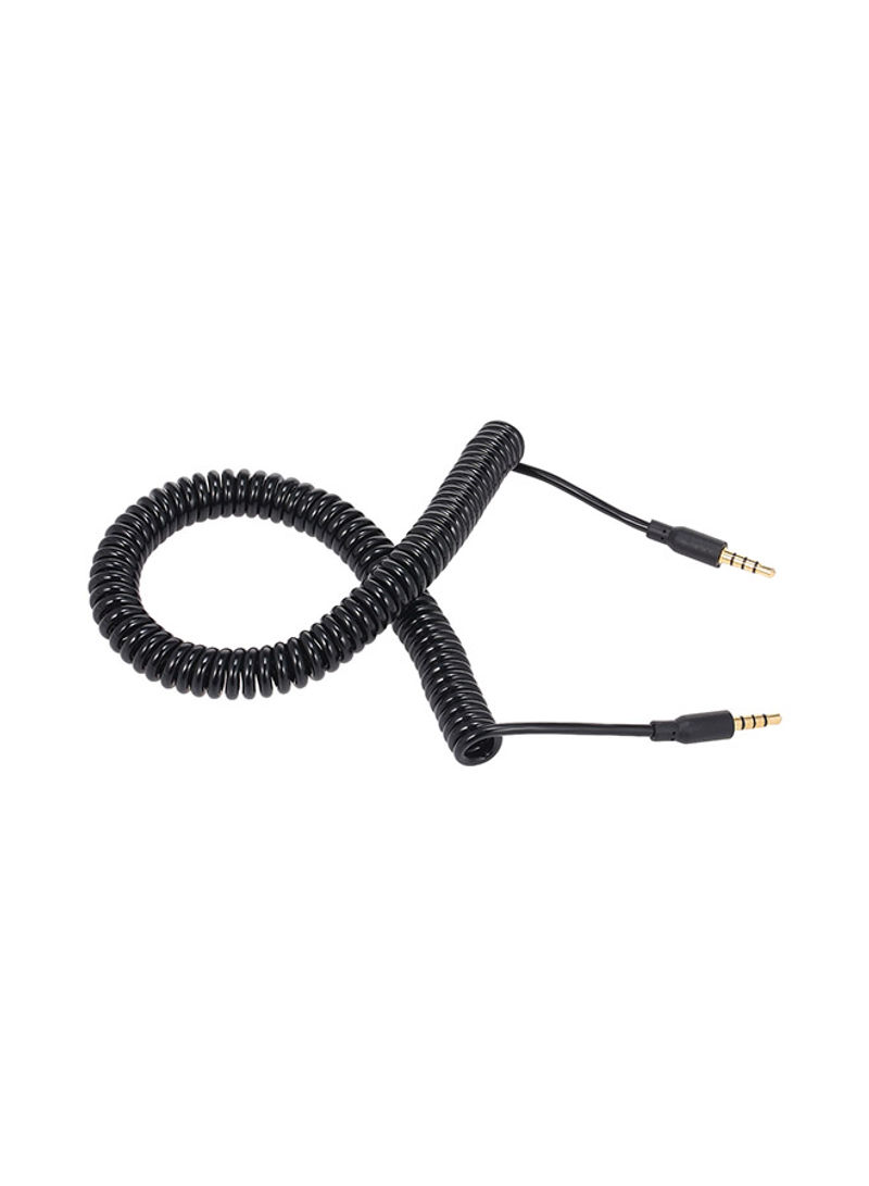 3.5mm Stereo Audio Line Spring Coil Aux Cable V6908-1_P Black