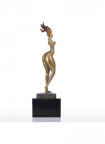Charming Plump Lady Sculpture with Base Gold