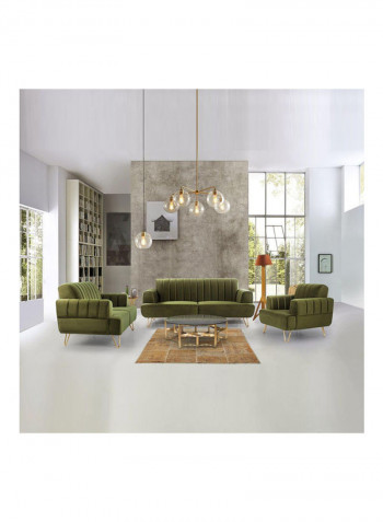 1 Seater Fabric Sofa Green