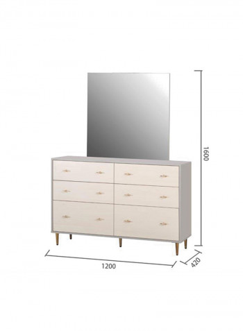 Rehan Dresser With Mirror Multicolour 120x42x80cm
