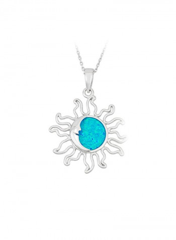 925 Sterling Silver With Opal Pendant Necklace