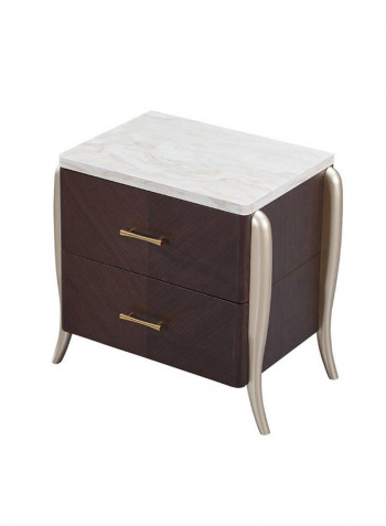 Set Of 2 Charlotte Night Stand Brown/White 60x45x66cm