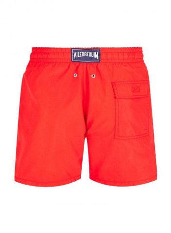 Motu Embroidered Swim Shorts Medcis Red