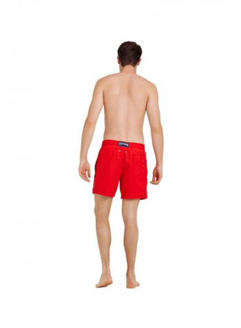 Motu Embroidered Swim Shorts Medcis Red