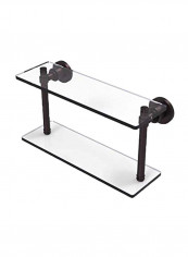 Washing Square Collection Two Tiered Glass Shelf Antique Bronze/Clear 16inch