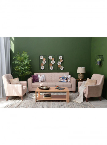 3-Seater Luxemburg Sofa Beige 92x90x220cm
