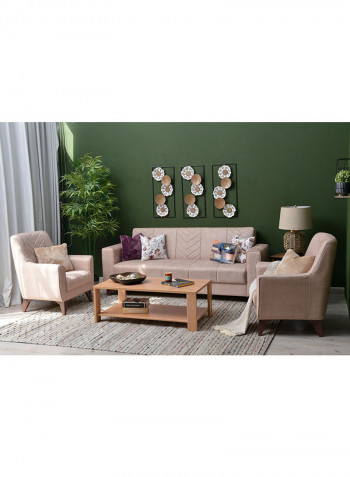 3-Seater Luxemburg Sofa Beige 92x90x220cm