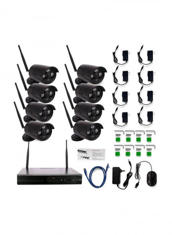 8-Piece Full HD IR Night Vision Surveillance Camera Kit