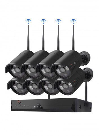 8-Piece Full HD IR Night Vision Surveillance Camera Kit