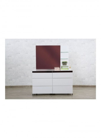 Monolite Dressing Table with Mirror White/Red