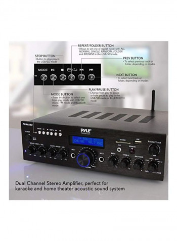 Wireless Bluetooth Power Amplifier System PDA65BU Black