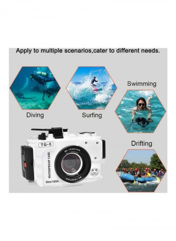 Camera Waterproof Housing Diving Case أبيض/أسود