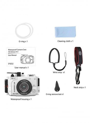 Camera Waterproof Housing Diving Case أبيض/أسود