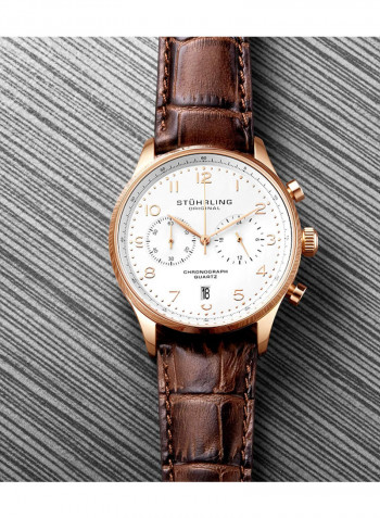Men's Casual Leather Quartz Chronograph Wrist Watch 896.04