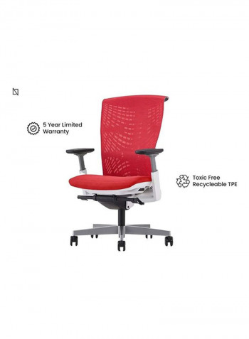 ICON Premium Ergonomic Office Chair Red/Grey/White