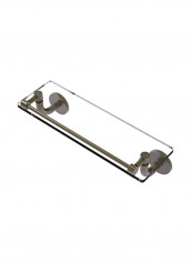 Remi Collection Wall Mounted Glass Shelf Clear/Golden 16inch
