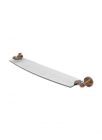 Dottingham Collection Wall Mounted Glass Shelf Clear/Golden 24x5x2.2inch