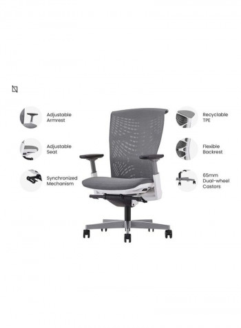 ICON Premium Ergonomic Office Chair White/Grey