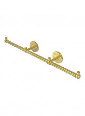 Prestige Skyline Collection Triple Arm Guest Towel Holder Polished Brass 22.2x2.7x3.5inch