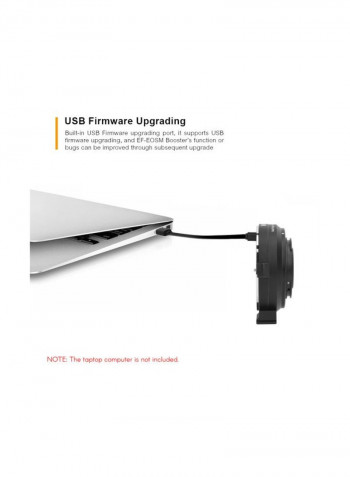 0.71x Focal Length Booster Adapter For Canon EF Series Lenses To EOSM Mount Camera Black/Silver