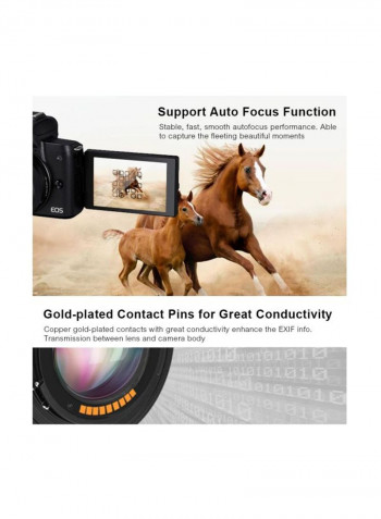 0.71x Focal Length Booster Adapter For Canon EF Series Lenses To EOSM Mount Camera Black/Silver