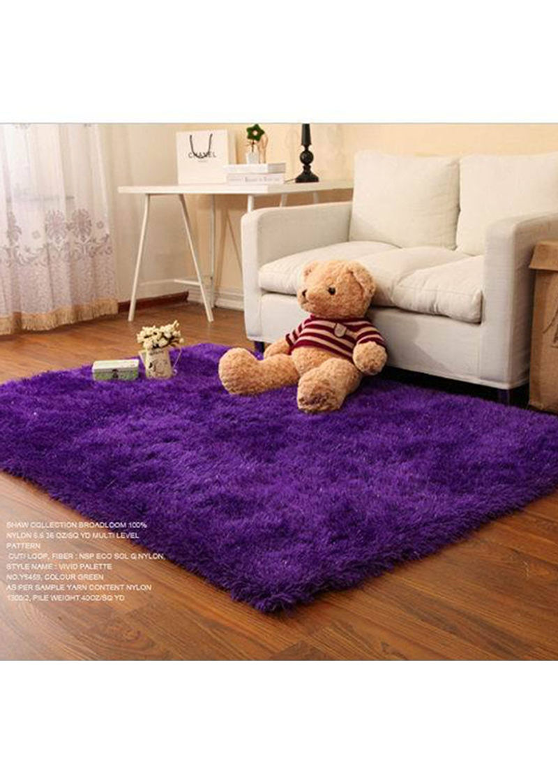 Simple Plush Elastic Floor Area Rug Purple 160x230centimeter