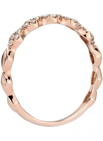 18 Karat Rose Gold Zig-Zag Diamond Ring