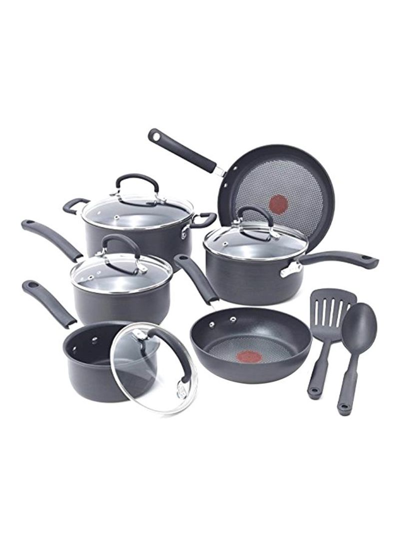 12-Piece Nonstick Pots And Pans Set Grey/Clear 24x12.8x13.9inch