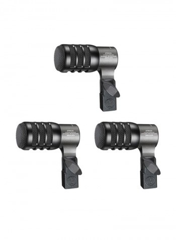 3-Piece Hypercardioid Dynamic Instrument Microphone ATM230PK Black
