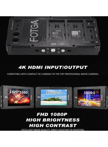 7 Inch FHD Video On-camera Field Monitor أسود