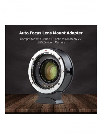 Auto Focus Lens Mount Adapter With Base Black