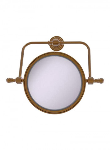 Retro Wave Collection Wall Mounted Magnification Mirror Gold/Clear 8inch