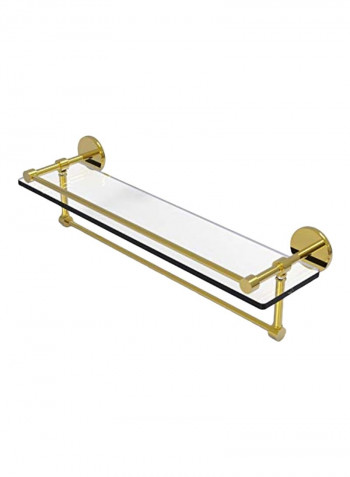 Towel Bar Glass Shelf Gold 22inch