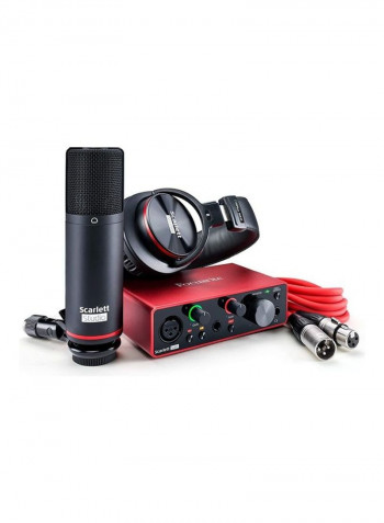 USB Audio Interface And Recording Bundle With Pro Tools Scarlett Solo Studio 810202015 Red/Black
