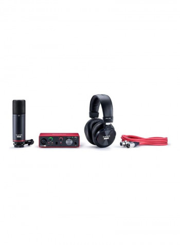 USB Audio Interface And Recording Bundle With Pro Tools Scarlett Solo Studio 810202015 Red/Black