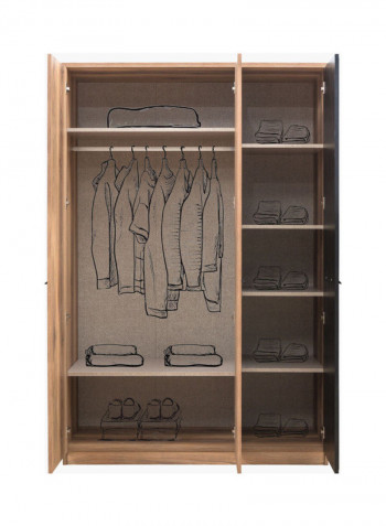 Nevada 3-Door Wardrobe Brown 55x202x134cm