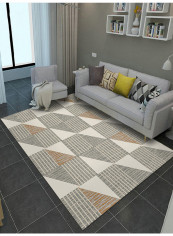 Modern Cartoon Multipurpose Non-Skid Living Room Carpet Grey/White 200x300centimeter